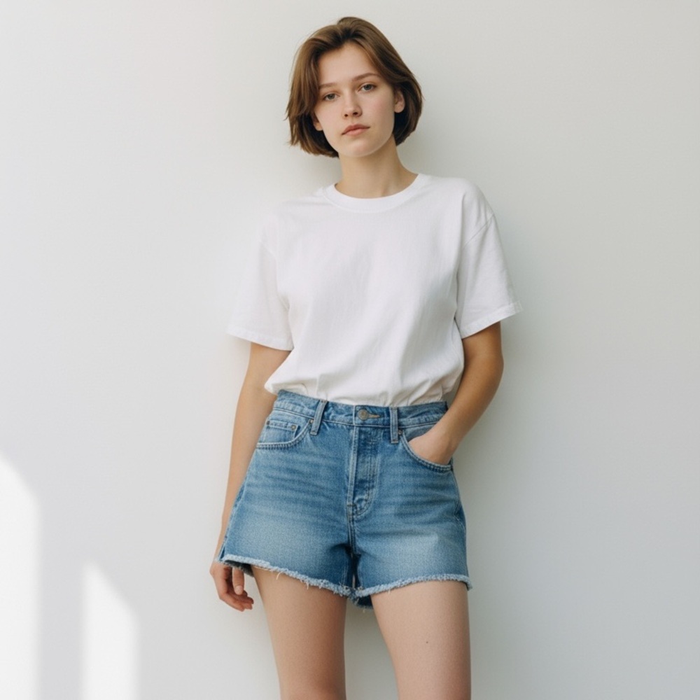 Frame Rigid Re-Release Le Original Short in Blue Size 26 Distressed High-Rise